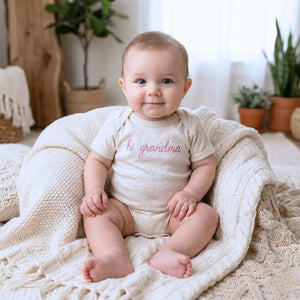 embroidered hi grandma baby onesie for first grandchild pregnancy announcement outfit