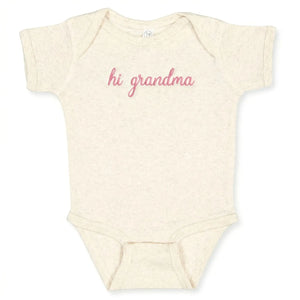 embroidered hi grandma baby onesie for first grandchild pregnancy announcement outfit