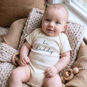 hi daddy embroidered baby onesie pregnancy announcement gift for first time dad