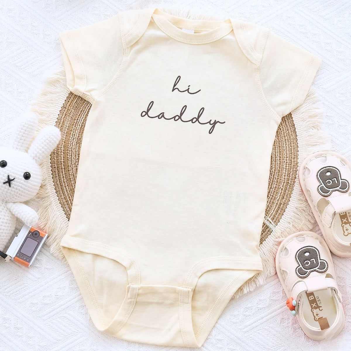hi daddy embroidered baby onesie pregnancy announcement gift for first time dad