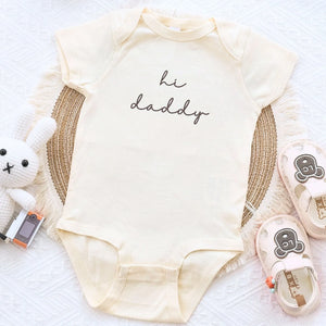 hi daddy embroidered baby onesie pregnancy announcement gift for first time dad