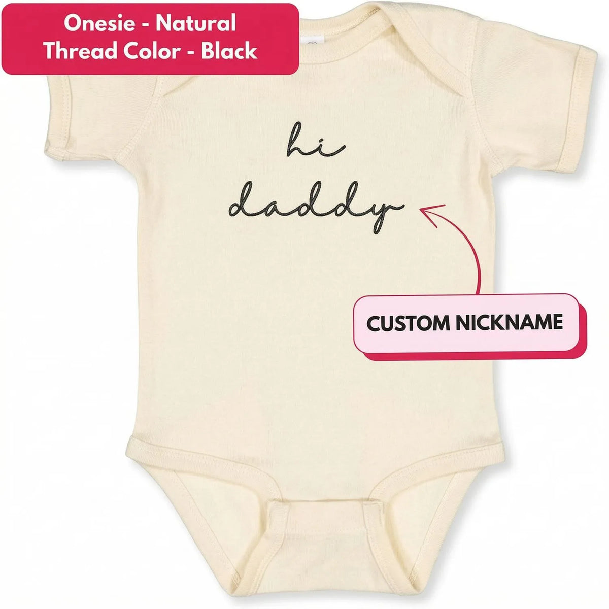 hi daddy embroidered baby onesie pregnancy announcement gift for first time dad