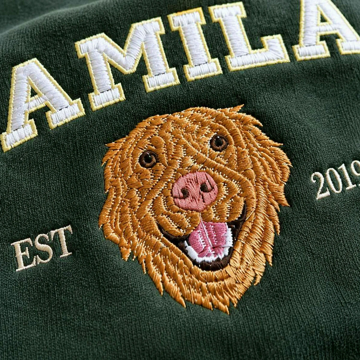 Custom New Dog Portrait Sweatshirt for Daughter - Embroidered Pet Photo Crewneck & Name - First Time Dog Mom Gift for Her