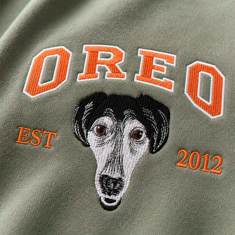 Custom New Dog Portrait Sweatshirt for Best Friend - Embroidered Pet Photo Crewneck & Name - First Time Dog Mom Gift for Her