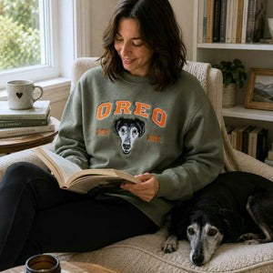 Custom New Dog Portrait Sweatshirt for Best Friend - Embroidered Pet Photo Crewneck & Name - First Time Dog Mom Gift for Her