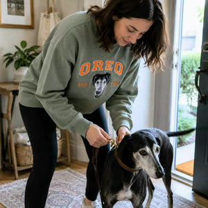 Custom New Dog Portrait Sweatshirt for Best Friend - Embroidered Pet Photo Crewneck & Name - First Time Dog Mom Gift for Her
