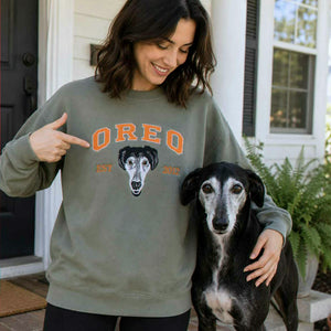 Custom New Dog Portrait Sweatshirt for Best Friend - Embroidered Pet Photo Crewneck & Name - First Time Dog Mom Gift for Her