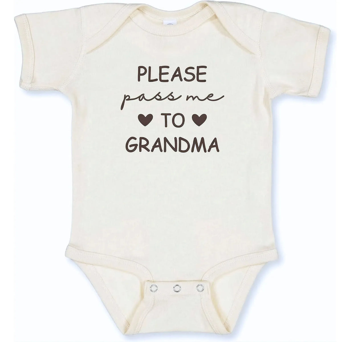 Newborn onesie embroidered “Please Pass Me to Grandma” – soft, gift-ready outfit for first-time grandmas
