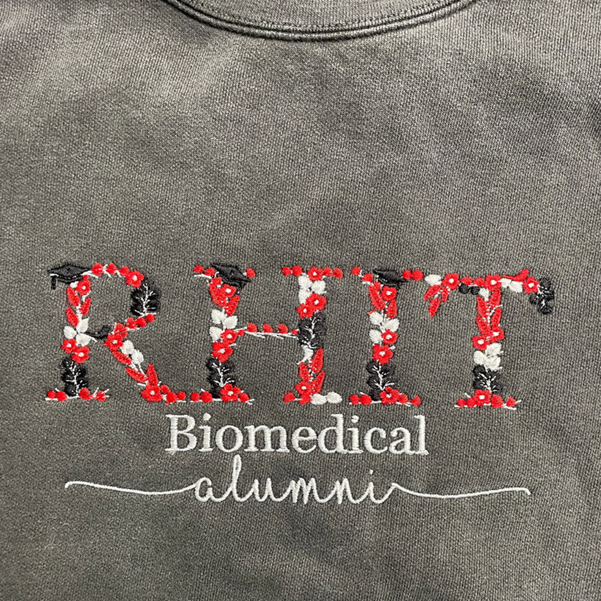 Comfort Color® Custom Embroidered University College Floral Sweatshirt