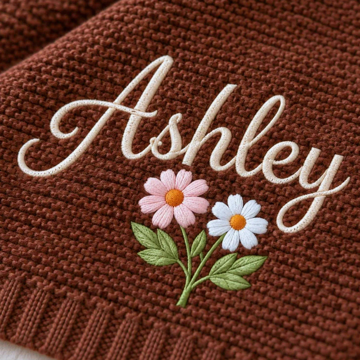 Custom Baby Blankets for Girls, Embroidered Birth Announcement Nursery Keepsake, Grandparent Gifts for New Baby