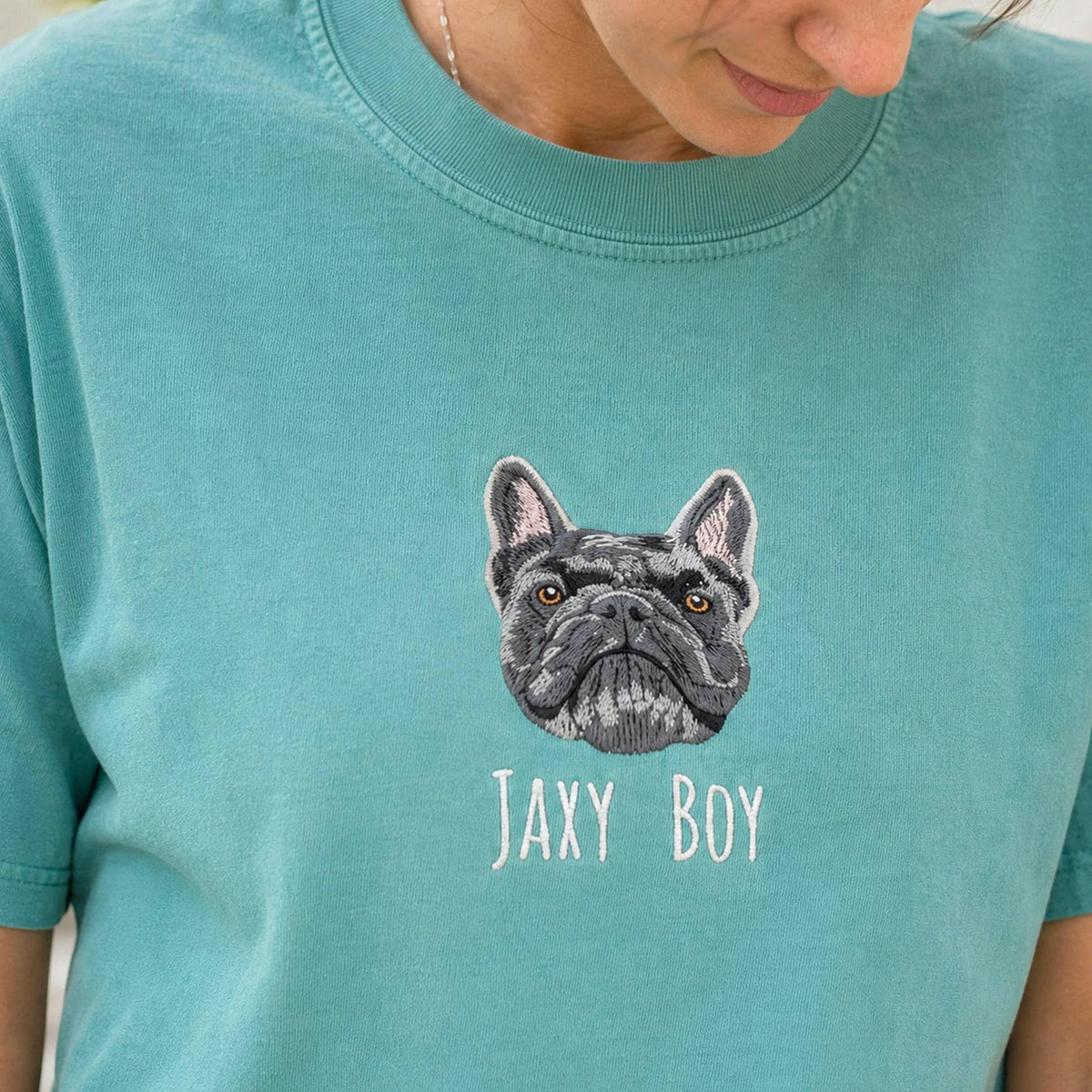 Blue Spruce Embroidered Dog Shirt, for Dog Mom