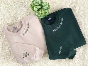 Personalized Funny Best Friend Sweatshirts - Shitshow Besties Embroidery & Custom Sleeves