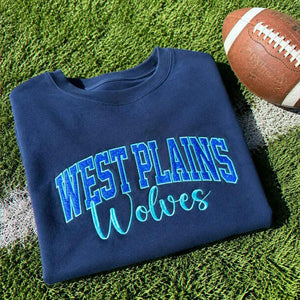 Custom Glitter Team Sweatshirt, Embroidered School Spirit Crewneck, Applique Mascot Game Day Gift