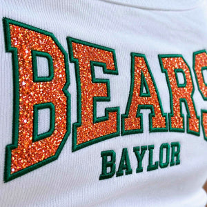 Custom Glitter School Team Mascot Tank Top, Embroidered Back To College Team Name Shirt Commitment Day Outfit