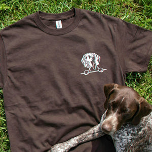 Custom Gsp Dog Photo T-Shirt, Embroidered German Shorthaired Pointer Tee, Gift for Husband, Gsp Dad