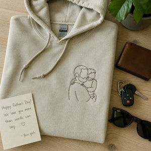 Father and Son Sweatshirt, Hoodie, Personalized Fathers Day Gifts from Portrait Photo Sweatshirt, Unique Gifts for Dad