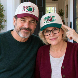 Custom Gigi and Pop Portrait Snapback Hat, Embroidered from Photo Baseball Cap, Grandma and Grandpa Gifts