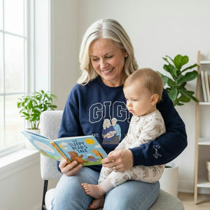 Custom Grandma Sweatshirt with Photo - Embroidered Gigi Portrait Sweater