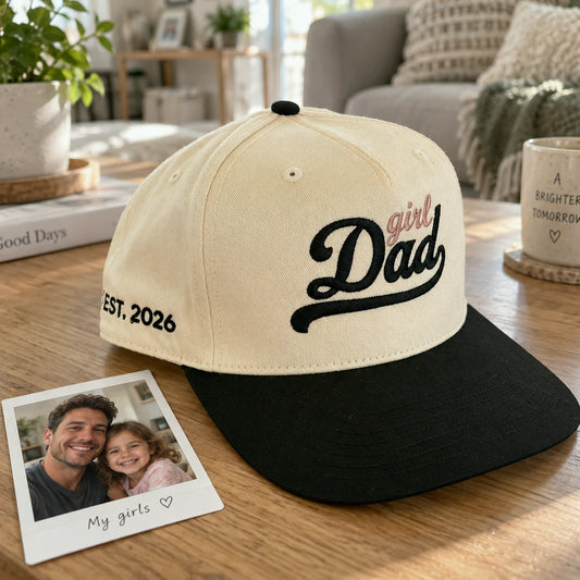 Girl Dad Snapback Hat - Embroidered Gift with New Dad Cap