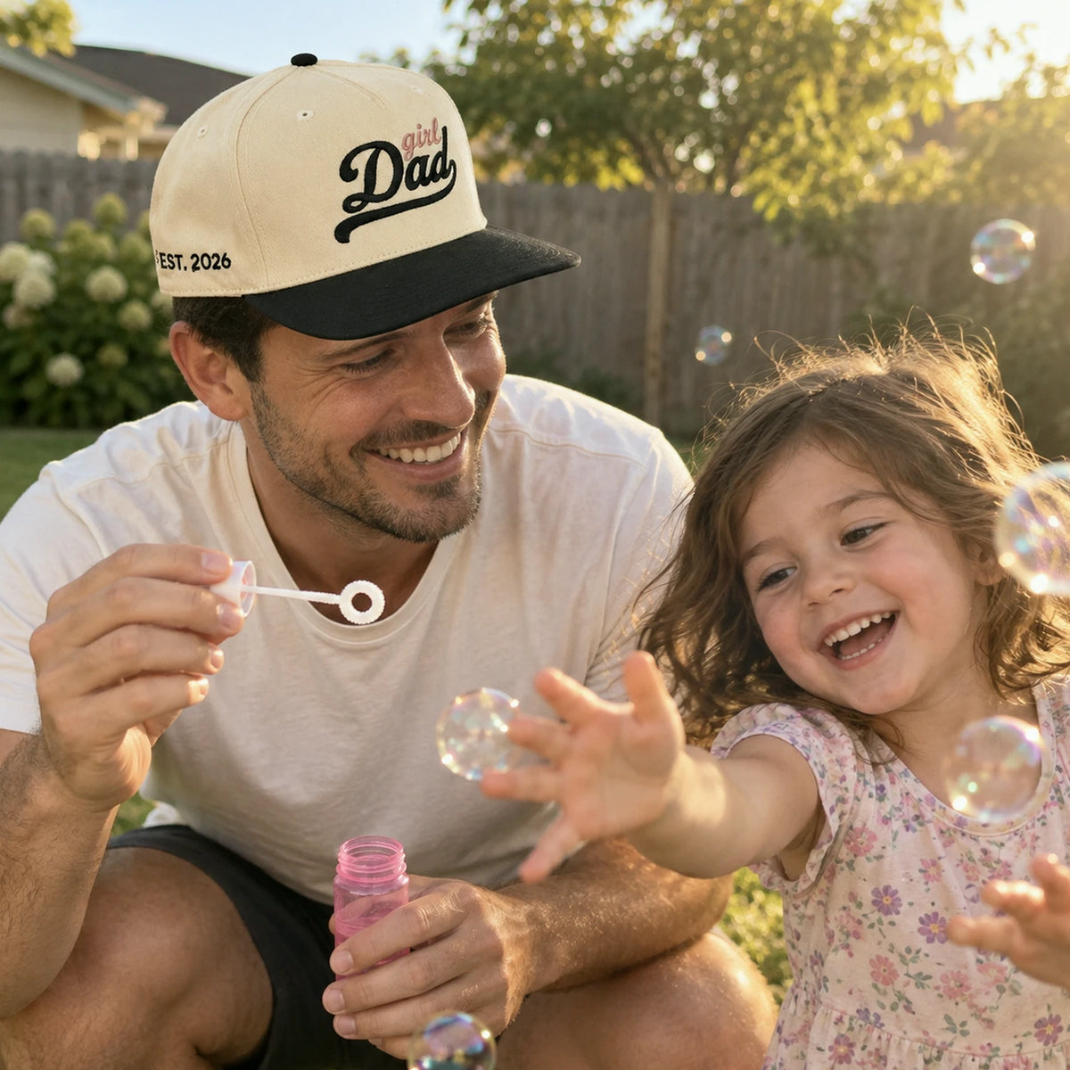 Girl Dad Snapback Hat - Embroidered Gift with New Dad Cap