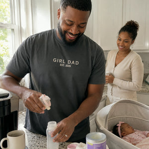 Minimalist Girl Dad T-Shirt or Sweatshirt, Personalized Embroidered EST Fathers Day Gift for Dad, New Dad