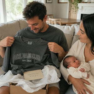 Girl Dad Club T-Shirt or Sweatshirt Embroidered for New Dad - Father's Day Gift for Husband from Wife