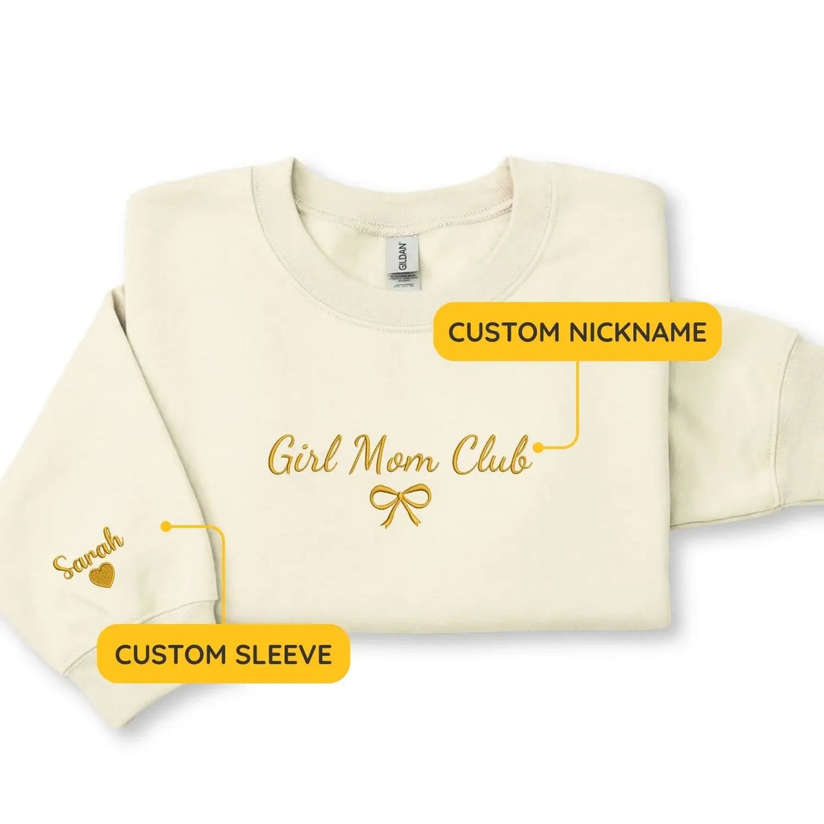 Personalized girl mom embroidered sweatshirt with kids names custom mother gift for daughter mom or wife