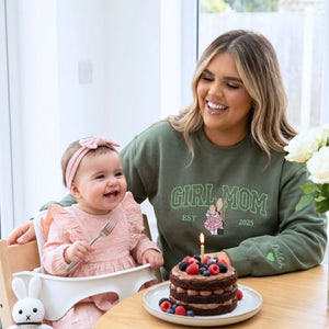 custom girl mom sweatshirt embroidered portrait from photo hoodie gift for mom with daughter