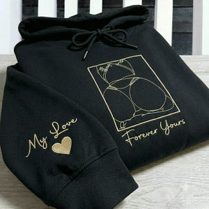 Custom Favorite Girlfriend Photo Hoodie for Boyfriend - Embroidered Portrait Crewneck for Husband