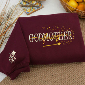 Embroidered Godmother Sweatshirt - Personalized Kids Name, Christening or Baptism Gift