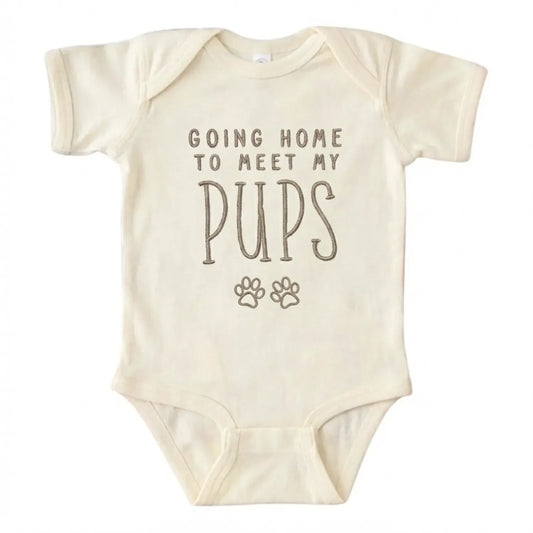 Going Home to Meet My Pups Baby Onesie - Coming Home Outfit for Dog Lover Families