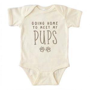 Going Home to Meet My Pups Baby Onesie - Coming Home Outfit for Dog Lover Families