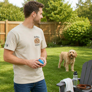 Custom Goldendoodle Portrait Shirt - Personalized Embroidered Photo Tee for Dog Dad