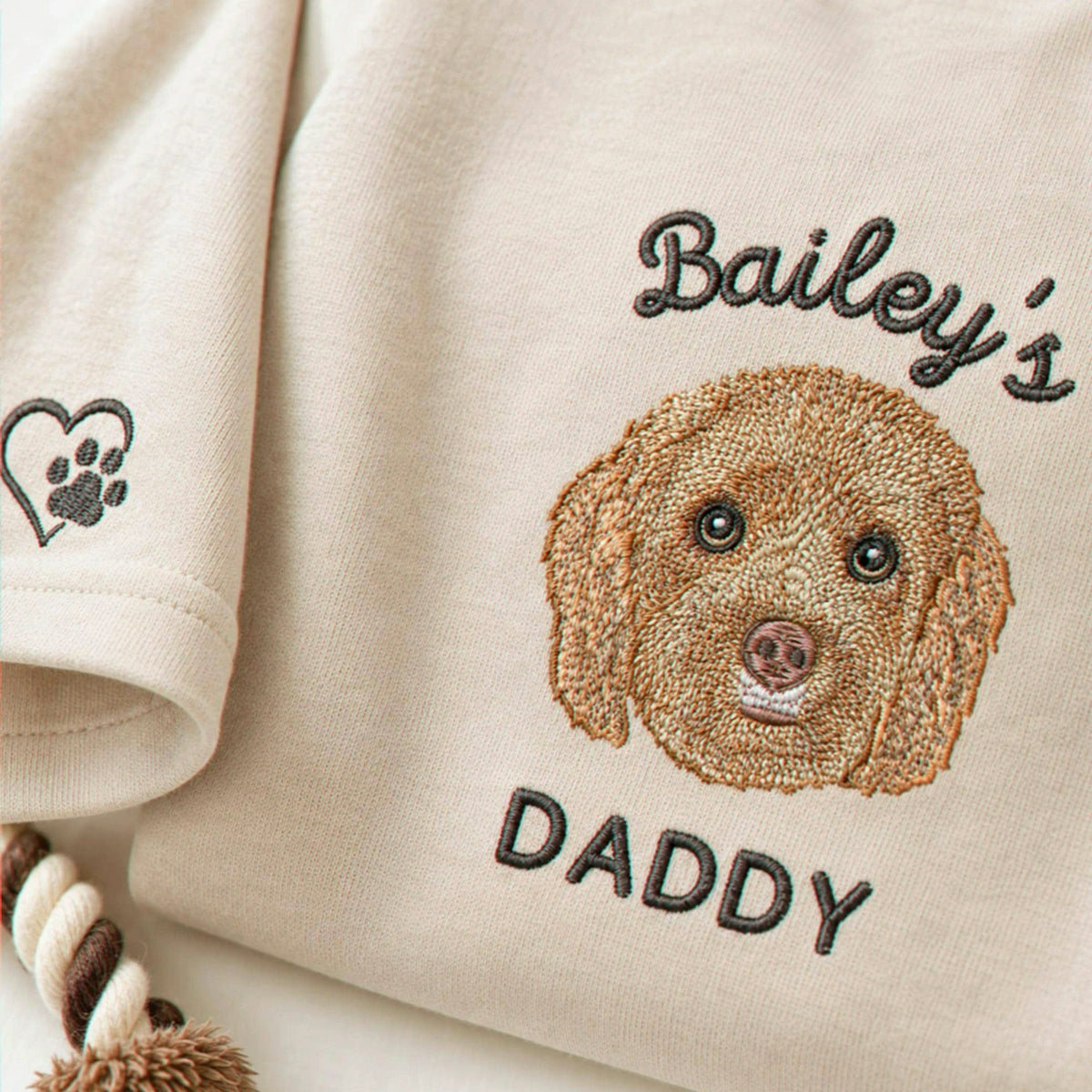 Custom Goldendoodle Portrait Shirt - Personalized Embroidered Photo Tee for Dog Dad