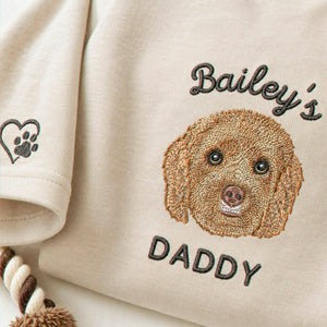 Custom Goldendoodle Portrait Shirt - Personalized Embroidered Photo Tee for Dog Dad