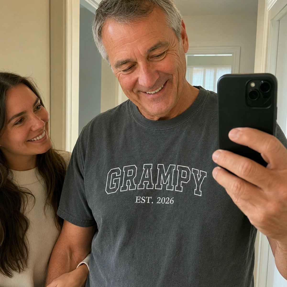 Grampy T-Shirt or Sweatshirt Embroidered for New Grandpa - Father's Day Gift for Husband from Wife, Daughter-in-Law