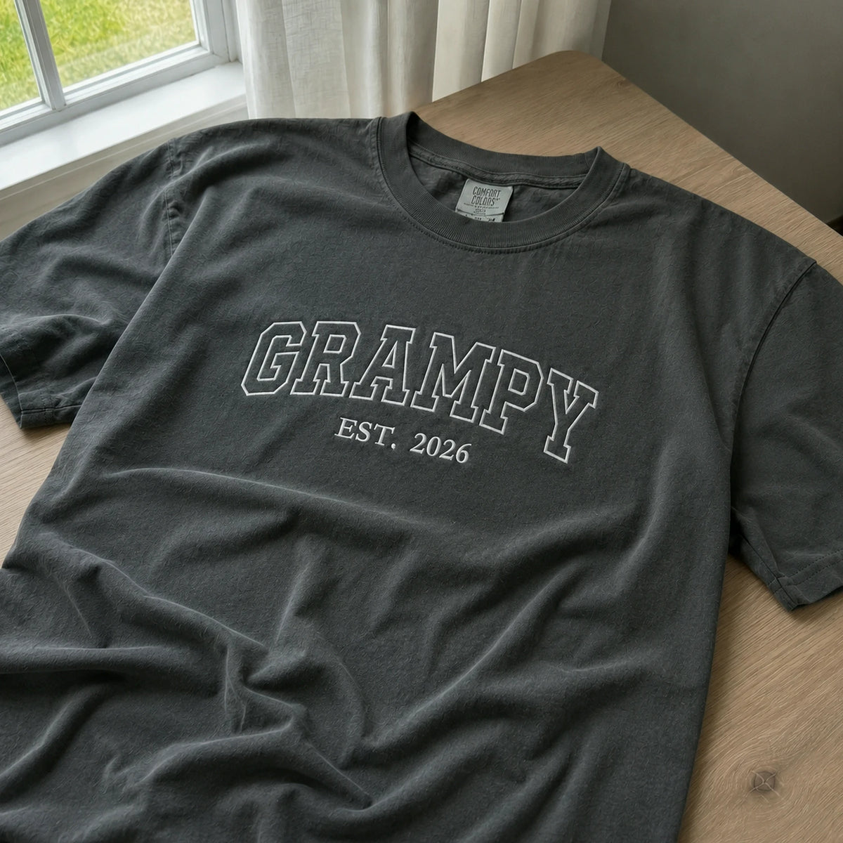 Grampy T-Shirt or Sweatshirt Embroidered for New Grandpa - Father's Day Gift for Husband from Wife, Daughter-in-Law