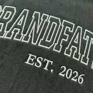 Custom GrandFather T-Shirt, Minimalist Embroidered New Grandpa Sweatshirt - Father's Day Gift for Him from Wife, Daughter, Daughter in law, Son