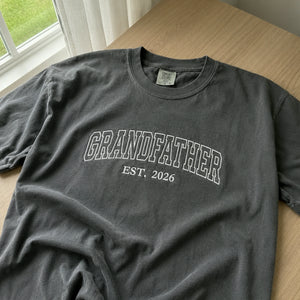 Custom GrandFather T-Shirt, Minimalist Embroidered New Grandpa Sweatshirt - Father's Day Gift for Him from Wife, Daughter, Daughter in law, Son