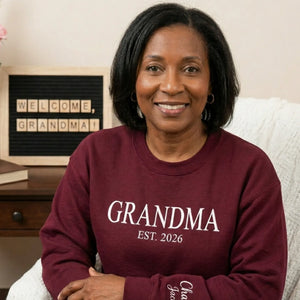 Custom Mama Embroidered Sweatshirt for New Mom or Mother's Day Birthday Gift for Her