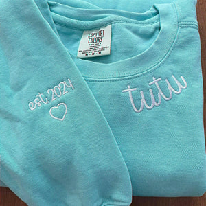 Personalized Grandma Grammy Sweatshirt with Grandkids Names, Embroidered Gift from Grandchildren