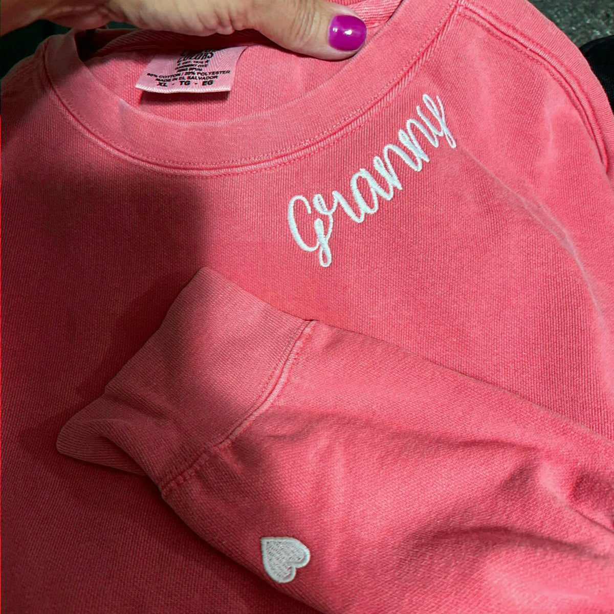 Personalized Grandma Grammy Sweatshirt with Grandkids Names, Embroidered Gift from Grandchildren