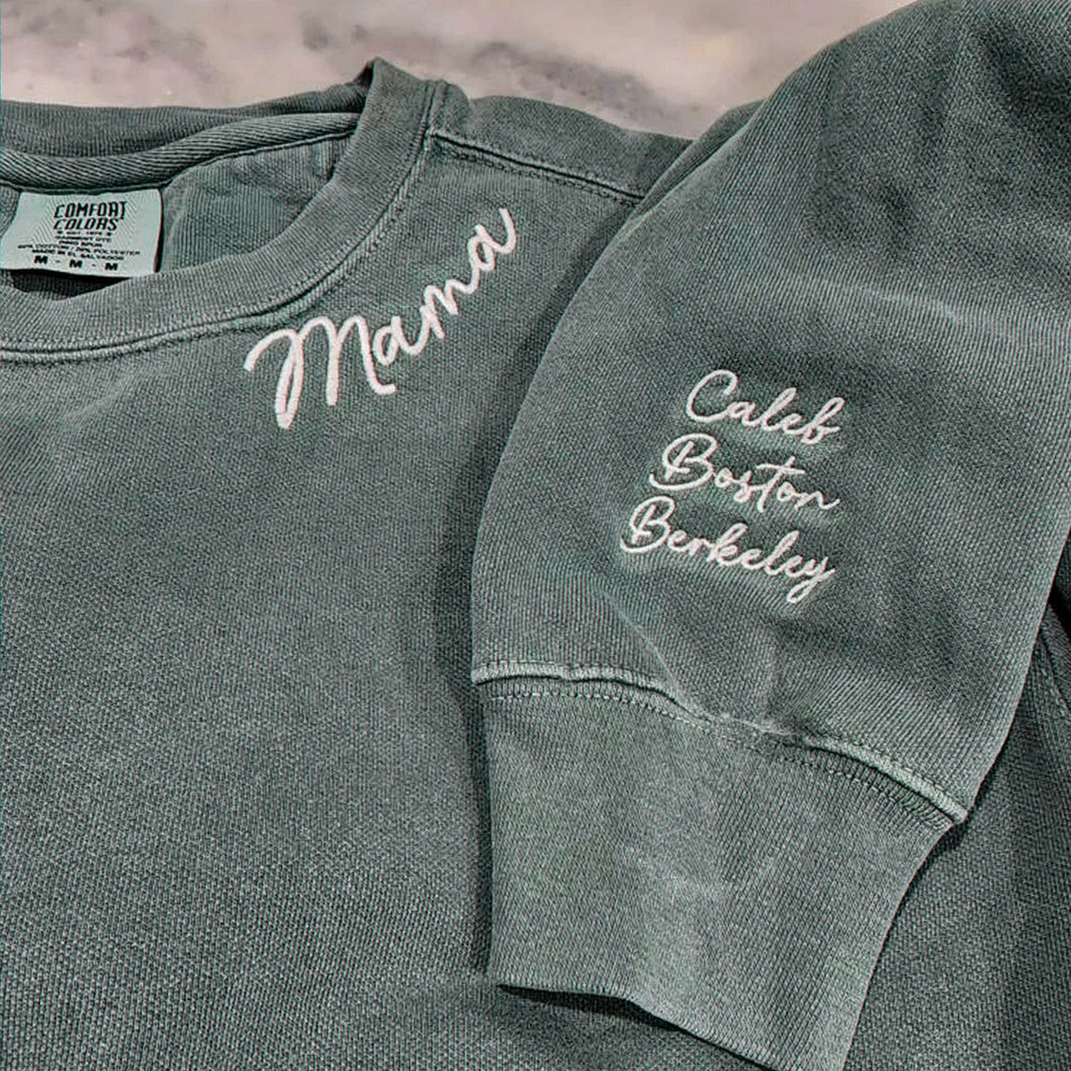 Personalized Grandma Grammy Sweatshirt with Grandkids Names, Embroidered Gift from Grandchildren