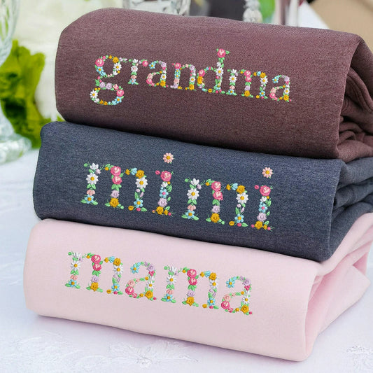Light Pink Mama Floral Sweatshirt, gift for mama