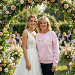 Custom Mama Floral Embroidered Sweatshirt with Kids Name, Personalized Mom or Grandma Gift