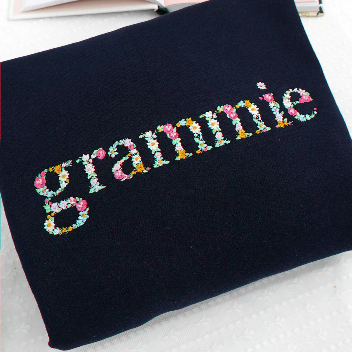 Custom Mama Floral Embroidered Sweatshirt with Kids Name, Personalized Mom or Grandma Gift