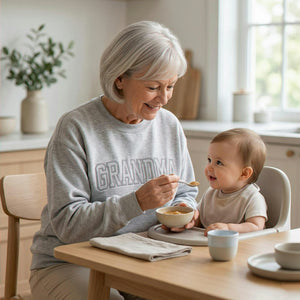 Custom Grandma Varsity Sweatshirt - Embroidered Gigi, Mimi, Nana Crewneck with Kid's Name's