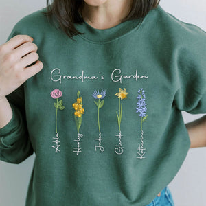 Custom Embroidered Grandma's Garden Sweatshirt or Hoodie