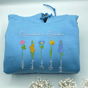 Custom Embroidered Grandma's Garden Sweatshirt or Hoodie