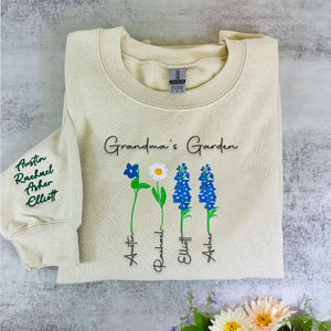 Custom Embroidered Grandma's Garden Sweatshirt or Hoodie